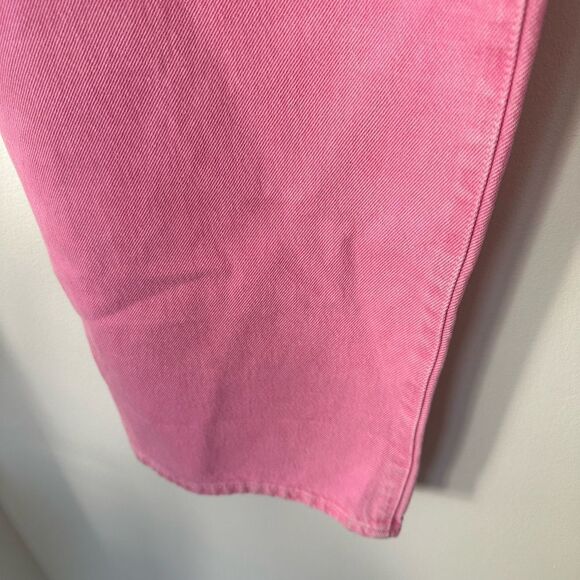 Madewell Barbie Pink Baggy Straight Jeans Garment-Dyed Edition 33 - Picture 3 of 9